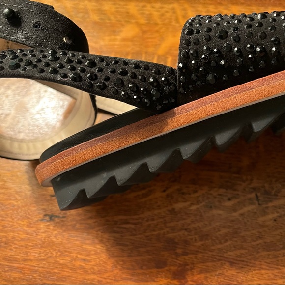 Zara Woman black beaded ankle wrap flat sandals size 9 - Picture 7 of 9